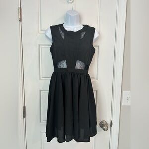 Elegant GB Black Dress with Lace Accents